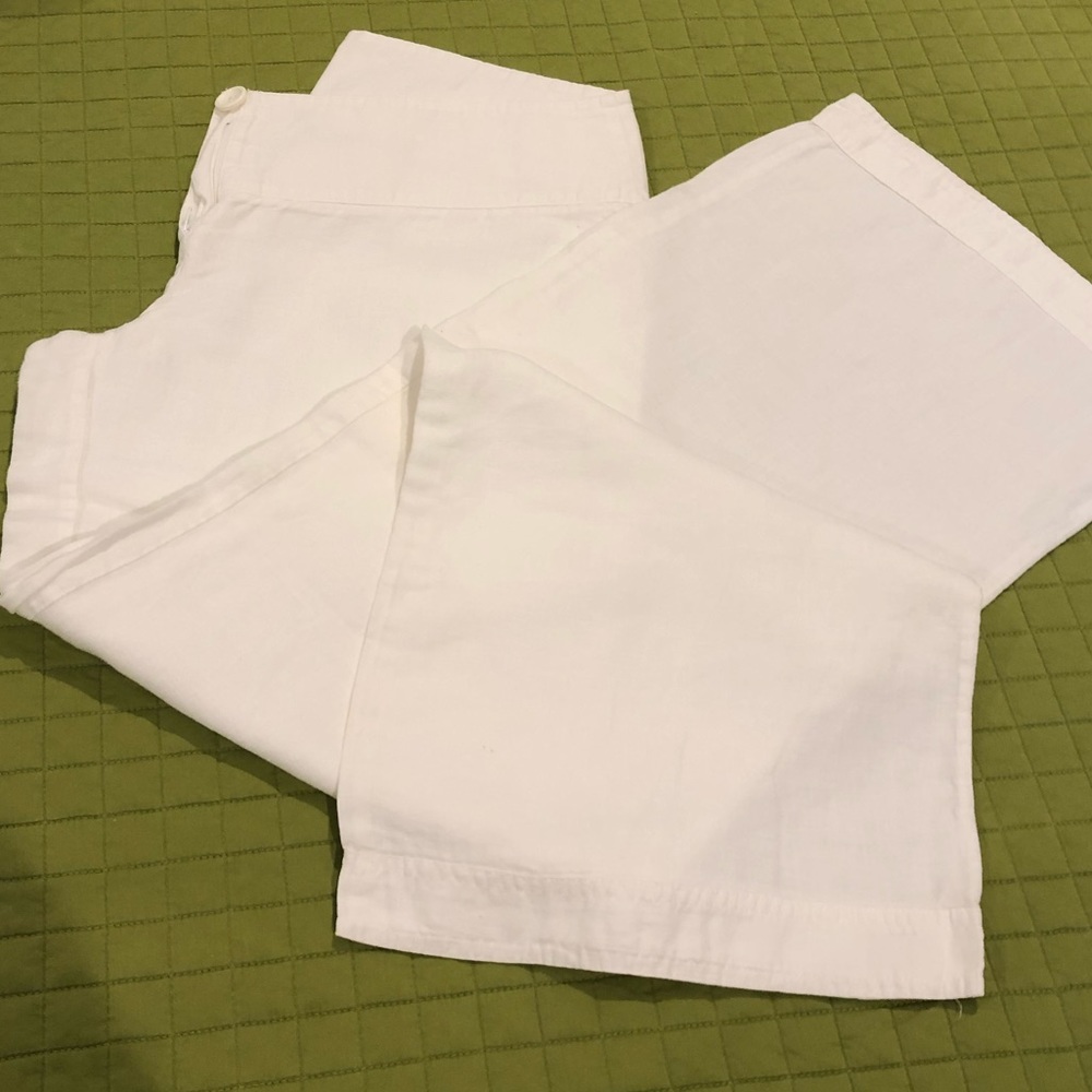 White linen pants.